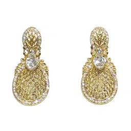 FEMMIBELLA Gold-Plated White Stone-Studded Jewellery Set image 2