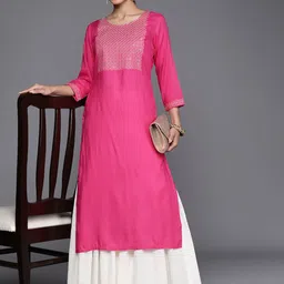 Libas Yoke Design Sequinned Kurta image 5