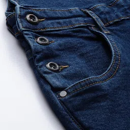 Roadster Women Blue Boy-Friend Fit Washed  Light Fade Low Distress Denim Dungarees image 5