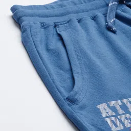 van heusen innerwear Van Heusen Men Blue Printed Zipper Pocket Ultra Soft Knit Shorts image 4