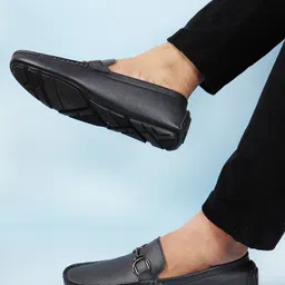 FAUSTO Men Textured Lightweight Horsebit Loafers-image-87