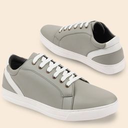 FAUSTO Men Grey PU Lace Up Sneakers-picture-40