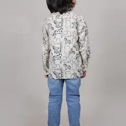 AHC Unisex Kids Spread Collar Graphic Printed Casual Shirt image 2