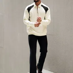 Maniac Colourblocked Polo Collar Cotton Oversized Tshirt image 2