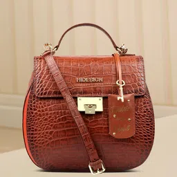 Hidesign Tan Brown Textured Leather Satchel Bag-picture-37
