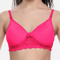 FIMS Pack Of 2 Fuchsia & Purple Bra Lightly Padded image 2