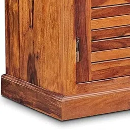 Yoobure Solid Sheesham Wood Shoe Cabinet for Home | Wooden Shoes Rack with 2 Door & 4 Shelves Cabinet Storage | Shoe Organizer | Shoe Stand for Entryway | Rosewood, Honey Finish image 5