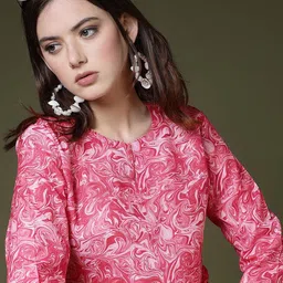 Selvia Abstract Printed Notched Neck Tunic With Trouser image 2