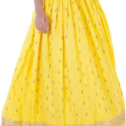 daisyskirt Women Printed Flared Yellow Skirt-picture-25
