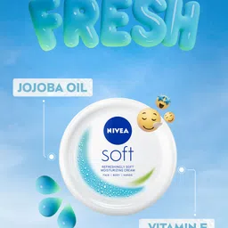 Nivea Unisex Soft Light Moisturizing Non-Sticky Cream with Vitamin E & Jojoba Oil -300 ml image 3