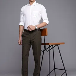 Raymond Men Textured Slim Fit Formal Trousers-image-50