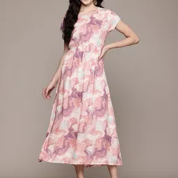 Popnetic Tie & Dye Print A-Line Midi Dress-picture-31