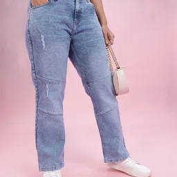 DressBerry Curve Women Straight Fit Ripped Jeans-image-19