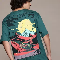 The Roadster Lifestyle Co. Men Printed Relaxed Fit Pure Cotton T-shirt-picture-12