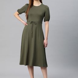 Marks & Spencer Puff Sleeves A-Line Midi Dress-picture-11