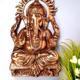 apka mart Bronze Ganesh Wall Hanging Big Idol-image-70