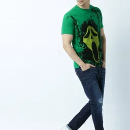 Huetrap Men Green Printed T-shirt-image-82