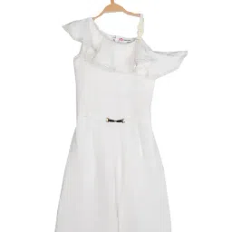 Peppermint Kids White Solid Jumpsuit-image-24