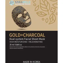 Mirabelle Gold & Charcoal Dual System Facial Sheet Mask - 25 ml image 1