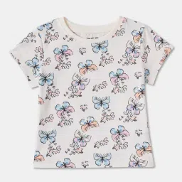 R&B Kids Beige Floral Regular Fit T-Shirt-picture-46