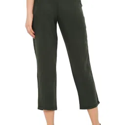 Solly by Allen Solly Olive Green Mid Rise Trousers image 2