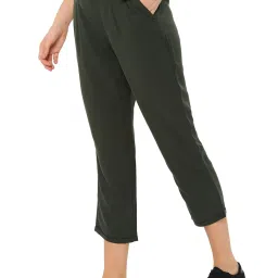 Solly by Allen Solly Olive Green Mid Rise Trousers image 3