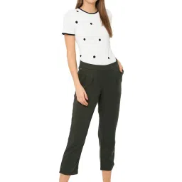 Solly by Allen Solly Olive Green Mid Rise Trousers image 4