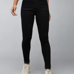 DOLCE CRUDO Black Denim Slim Fit High Rise Jeans-image-77