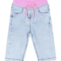 Tales & Stories Kids Light Blue Solid Capri-picture-19