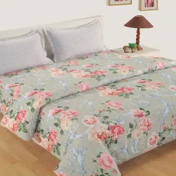 Swayam Veda Grey & Pink Double Size AC Comforter - Set of 1-picture-10
