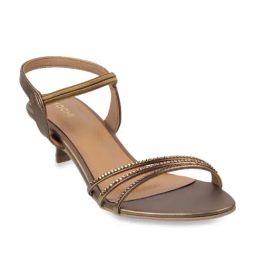 Mochi Women's Antique Gold Ankle Strap Sandals-picture-44