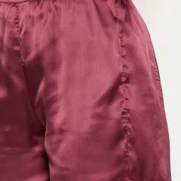 Clovia Wine Crop Top With Shorts image 5