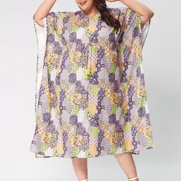 Big Hello - The Plus Life Floral Print Kaftan Midi Dress-picture-12
