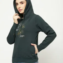 Crimsoune Club Green Printed Hoodie image 3