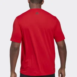 Adidas Red Regular Fit Printed Sports T-Shirt image 2