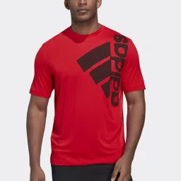 Adidas Red Regular Fit Printed Sports T-Shirt image 1