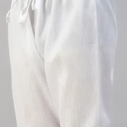 MENGARY Men Green & White Solid Cotton Straight Kurta with Pyjamas image 4