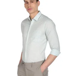 Arrow Light Sky Cotton Slim Fit Printed Shirt image 3