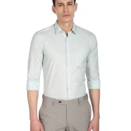 Arrow Light Sky Cotton Slim Fit Printed Shirt image 1