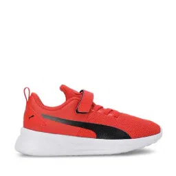 Puma Kids Flyer Runner V SoftFoam Warm Earth Red & Black Running Shoes-image-58