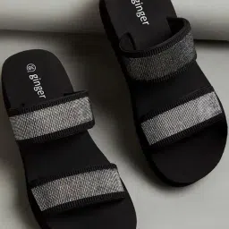 Ginger by Lifestyle Women's Black Casual Wedges-image-46