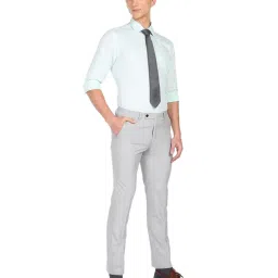 Arrow Mint Green Cotton Slim Fit Checks Shirt image 5