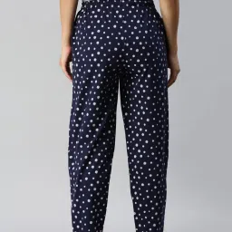 Kryptic Navy & Blue Printed Pure Cotton Elasticated Waist Band Regular Fit Pyjamas - Pack of 2 image 2