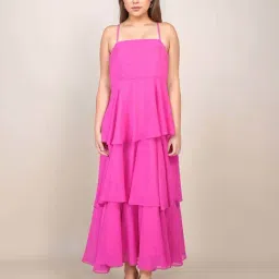 Zink London Pink Plain Dress-picture-20