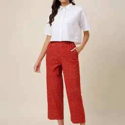 Fabindia Rust Cotton Printed Palazzos image 5