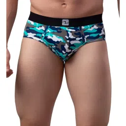UnderJeans by Spykar Blue & Grey Printed Briefs image 1