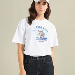 U.S. Polo Assn. White Cotton Graphic Print T-Shirt-picture-20