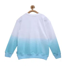 Lil Tomatoes Kids White & Blue Cotton Printed Sweatshirt image 2