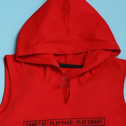 V-Mart Boys Typography Printed Hood Cotton T-shirt image 3