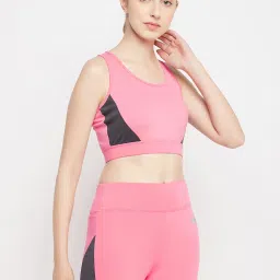 Clovia Pink Sports Bra image 3